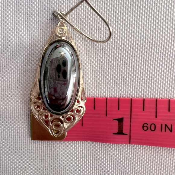 Sterling Silver and Hematite Earrings - Picture 4 of 6